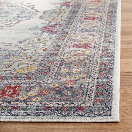 Safavieh Evoke Power Loomed Square Area Rug Cream & Fuchsia - 6 ft.-7 in. x 6 ft.-7 in. EVK250A-7SQ